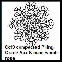 8x19 piling crane rope